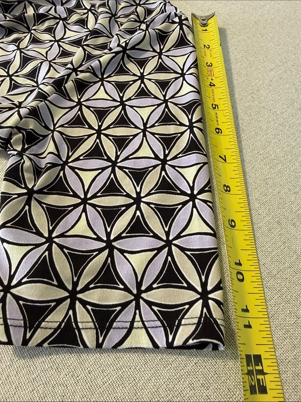 George Knot-Front Geometric Print Top - Black & Lavender XL - Picture 11 of 14